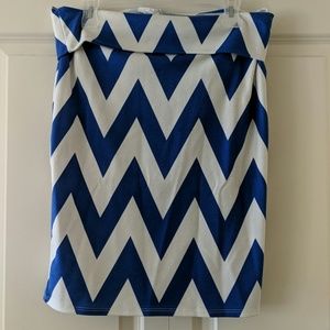 *4/$25* LuLa Roe Blue and White Chevron skirt